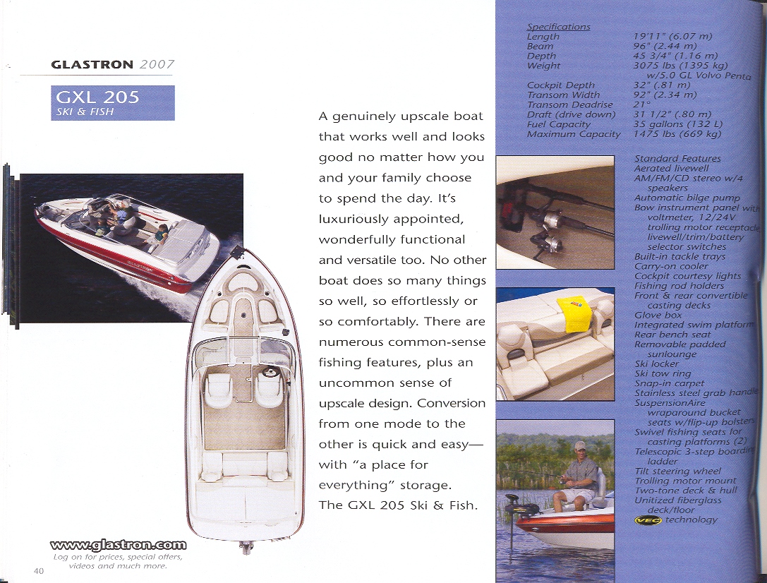 2019 Glastron® Boat Catalog, Parts List, and Product Information